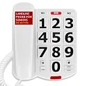 Uvital Big Button Phone for Seniors, Phones for Seniors, Big Button White