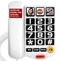 Uvital Large Button Phones for Seniors, White Corded Landline Phone