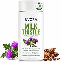 Uvora Milk Thistle Supplement, Apoyo Hepático Con Cardo Mariano, 80% Silymarin Liver Support Formula with Inositol & Turmeric, Non-GMO Ingredients,Free from Gluten and Soy. Vegan-Friendly, 90 Capsules