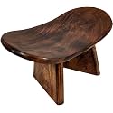 Foldable Meditation Stool/Seiza/Seating Bench for Yoga/Prayer, Wooden Bench, Mango Wood (Round Meditation Bench), 19 x 18 Cm