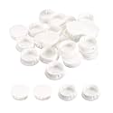 uxcell 1-1/4" Plastic Hole Plugs, 66Pcs Flush Type Panel Round Snap in Fastener Knockout Locking Plugs for Furniture Insert End Caps Panels, White