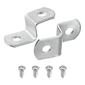 Uxcell 10 Pcs 3/8" Offset Iron Canvas Clips, Z Shape Picture Framing Mirror Clips with 2 Mounting Holes, Silver