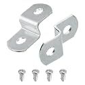 uxcell 100 Pcs 1/4" Offset Canvas Clips, Picture Framing Mirror Clips Z Shape Canvas Painting Mounting Clips with 2 Mounting Holes with Screws, Silver