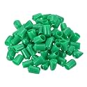 uxcell 100pcs Rubber End Caps 14.5mm ID Vinyl Cap Cover Screw Protectors Dark Green