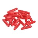 uxcell 100pcs Rubber End Caps 1.8mm(1/16") ID Vinyl PVC Round Tube Bolt Cap Cover Screw Thread Protectors Red