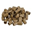 uxcell 100pcs Rubber End Caps 14.5mm ID Vinyl PVC Round Tube Bolt Cap Cover Screw Thread Protectors Light Brown