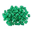 uxcell 100pcs Rubber End Caps 15mm ID Vinyl Cap Cover Screw Protectors Dark Green