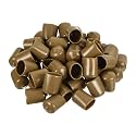 uxcell 100pcs Rubber End Caps 15.5mm(5/8") ID Vinyl PVC Round Tube Bolt Cap Cover Screw Thread Protectors Light Brown