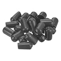 uxcell 100pcs Rubber End Caps 10.5mm ID Vinyl PVC Round Tube Bolt Cap Cover Screw Thread Protectors Dark Grey