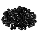 uxcell 100pcs Rubber End Caps 10mm ID Vinyl Round Tube Bolt Cap Cover Screw Thread Protectors Black