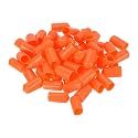 uxcell 100pcs Rubber End Caps 10mm ID Vinyl Round Tube Bolt Cap Cover Screw Thread Protectors Orange