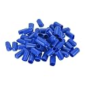 uxcell 100pcs Rubber End Caps 10mm ID Vinyl Round Tube Bolt Cap Cover Screw Thread Protectors Blue