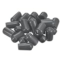 uxcell 100pcs Rubber End Caps 11.5mm(7/16") ID Vinyl PVC Round Tube Bolt Cap Cover Screw Thread Protectors Dark Grey