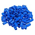 uxcell 100pcs Rubber End Caps 11mm ID Vinyl PVC Round Tube Bolt Cap Cover Screw Thread Protectors Blue