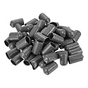 uxcell 100pcs Rubber End Caps 11mm ID Vinyl PVC Round Tube Bolt Cap Cover Screw Thread Protectors Dark Grey