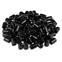 uxcell 100pcs Rubber End Caps 11mm ID Vinyl Round Tube Bolt Cap Cover Screw Thread Protectors Black