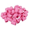 uxcell 100pcs Rubber End Caps 12mm(1/2 inch) ID Vinyl PVC Round Tube Bolt Cap Cover Screw Thread Protectors Pink
