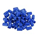 uxcell 100pcs Rubber End Caps 12mm ID Vinyl Round Tube Bolt Cap Cover Screw Thread Protectors Blue