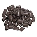 uxcell 100pcs Rubber End Caps 12mm ID Vinyl Round Tube Bolt Cap Cover Screw Thread Protectors Brown