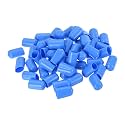uxcell 100pcs Rubber End Caps 12mm ID Vinyl Round Tube Bolt Cap Cover Screw Thread Protectors Light Blue