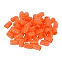 uxcell 100pcs Rubber End Caps 12mm ID Vinyl Round Tube Bolt Cap Cover Screw Thread Protectors Orange