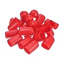 uxcell 100pcs Rubber End Caps 13.5mm(1/2") ID Vinyl PVC Round Tube Bolt Cap Cover Screw Thread Protectors Red
