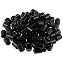uxcell 100pcs Rubber End Caps 13mm(1/2 inch) ID Vinyl Round Tube Bolt Cap Cover Screw Thread Protectors Black