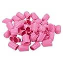 uxcell 100pcs Rubber End Caps 13mm(1/2 inch) ID Vinyl PVC Round Tube Bolt Cap Cover Screw Thread Protectors Pink