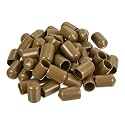 uxcell 100pcs Rubber End Caps 13mm(1/2") ID Vinyl PVC Round Tube Bolt Cap Cover Screw Thread Protectors Light Brown