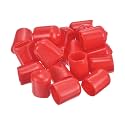 uxcell 100pcs Rubber End Caps 14.5mm(9/16") ID Vinyl PVC Round Tube Bolt Cap Cover Screw Thread Protectors Red