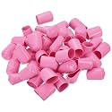 uxcell 100pcs Rubber End Caps 14mm ID Vinyl PVC Round Tube Bolt Cap Cover Screw Thread Protectors Pink