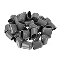 uxcell 100pcs Rubber End Caps 14mm ID Vinyl PVC Round Tube Bolt Cap Cover Screw Thread Protectors Dark Grey