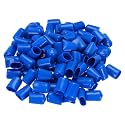 uxcell 100pcs Rubber End Caps 14mm ID Vinyl PVC Round Tube Bolt Cap Cover Screw Thread Protectors Blue