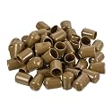 uxcell 100pcs Rubber End Caps 14mm ID Vinyl PVC Round Tube Bolt Cap Cover Screw Thread Protectors Light Brown
