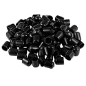 uxcell 100pcs Rubber End Caps 14mm ID Vinyl Round Tube Bolt Cap Cover Screw Thread Protectors Black