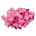uxcell 100pcs Rubber End Caps 15mm ID Vinyl PVC Round Tube Bolt Cap Cover Screw Thread Protectors Pink