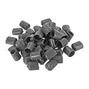 uxcell 100pcs Rubber End Caps 15mm ID Vinyl PVC Round Tube Bolt Cap Cover Screw Thread Protectors Dark Grey