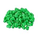 uxcell 100pcs Rubber End Caps 15mm ID Vinyl Cap Cover Screw Protectors Green