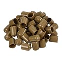 uxcell 100pcs Rubber End Caps 15mm(5/8") ID Vinyl PVC Round Tube Bolt Cap Cover Screw Thread Protectors Light Brown