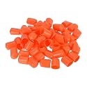 uxcell 100pcs Rubber End Caps 15mm ID Vinyl Round Tube Bolt Cap Cover Screw Thread Protectors Orange