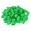 uxcell 100pcs Rubber End Caps 16mm ID Vinyl Cap Cover Screw Protectors Green