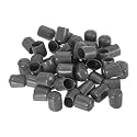 uxcell 100pcs Rubber End Caps 16mm ID Vinyl PVC Round Tube Bolt Cap Cover Screw Thread Protectors Dark Grey