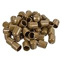 uxcell 100pcs Rubber End Caps 16mm(5/8") ID Vinyl PVC Round Tube Bolt Cap Cover Screw Thread Protectors Light Brown