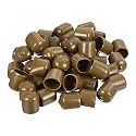 uxcell 100pcs Rubber End Caps 17mm ID Vinyl PVC Round Tube Bolt Cap Cover Screw Thread Protectors Light Brown