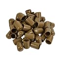 uxcell 100pcs Rubber End Caps 18mm ID Vinyl PVC Round Tube Bolt Cap Cover Screw Thread Protectors Light Brown