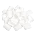 uxcell 100pcs Rubber End Caps 18mm ID Vinyl PVC Round Tube Bolt Cap Cover Screw Thread Protectors White