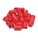 uxcell 100pcs Rubber End Caps 18mm(11/16") ID Vinyl PVC Round Tube Bolt Cap Cover Screw Thread Protectors Red