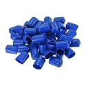uxcell 100pcs Rubber End Caps 18mm ID Vinyl Round Tube Bolt Cap Cover Screw Thread Protectors Blue
