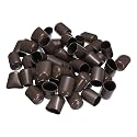 uxcell 100pcs Rubber End Caps 19mm ID Vinyl Round Tube Bolt Cap Cover Screw Thread Protectors Brown