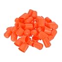 uxcell 100pcs Rubber End Caps 19mm ID Vinyl Round Tube Bolt Cap Cover Screw Thread Protectors Orange